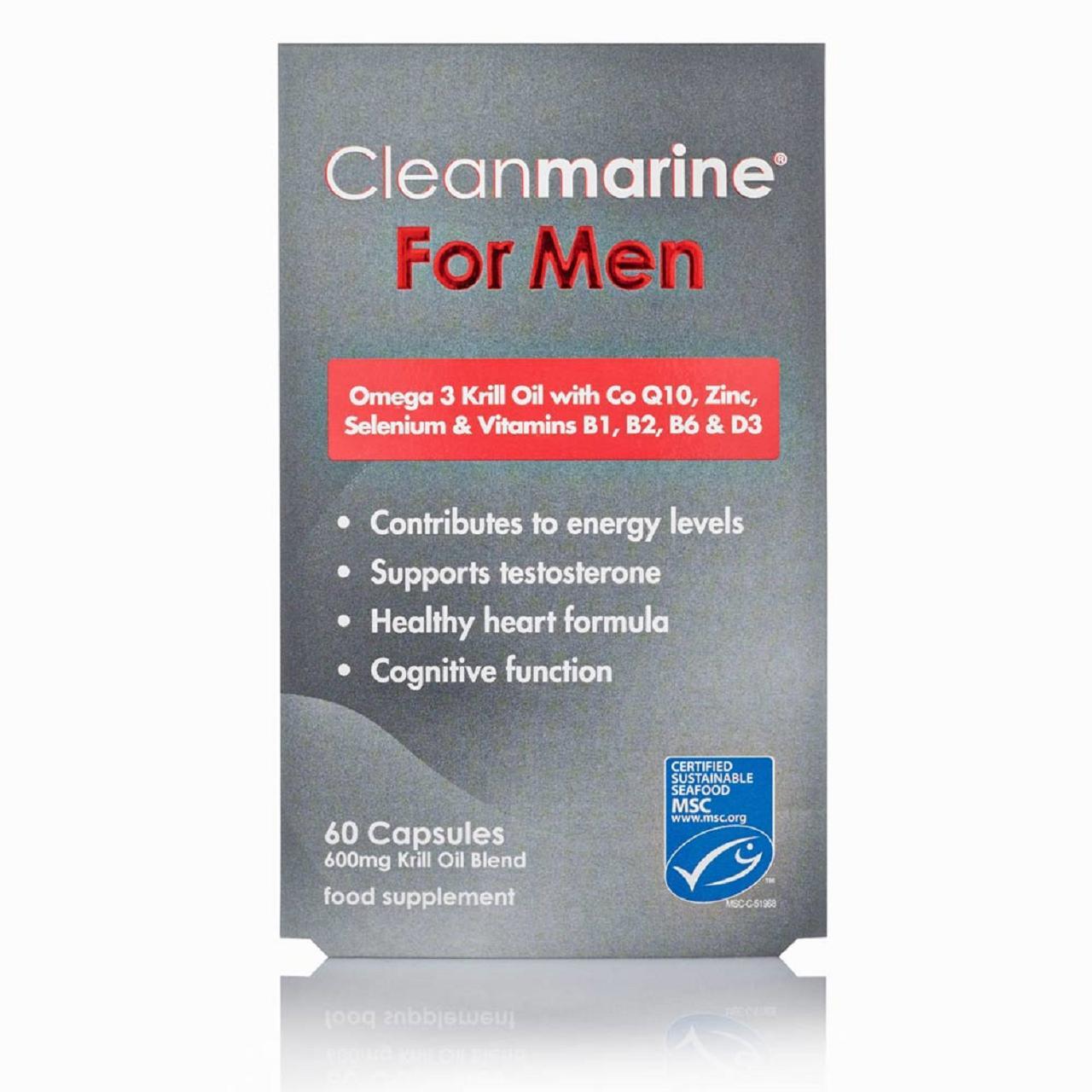 Cleanmarine Men's Omega 3 MSC Krill Oil Supplement Capsules