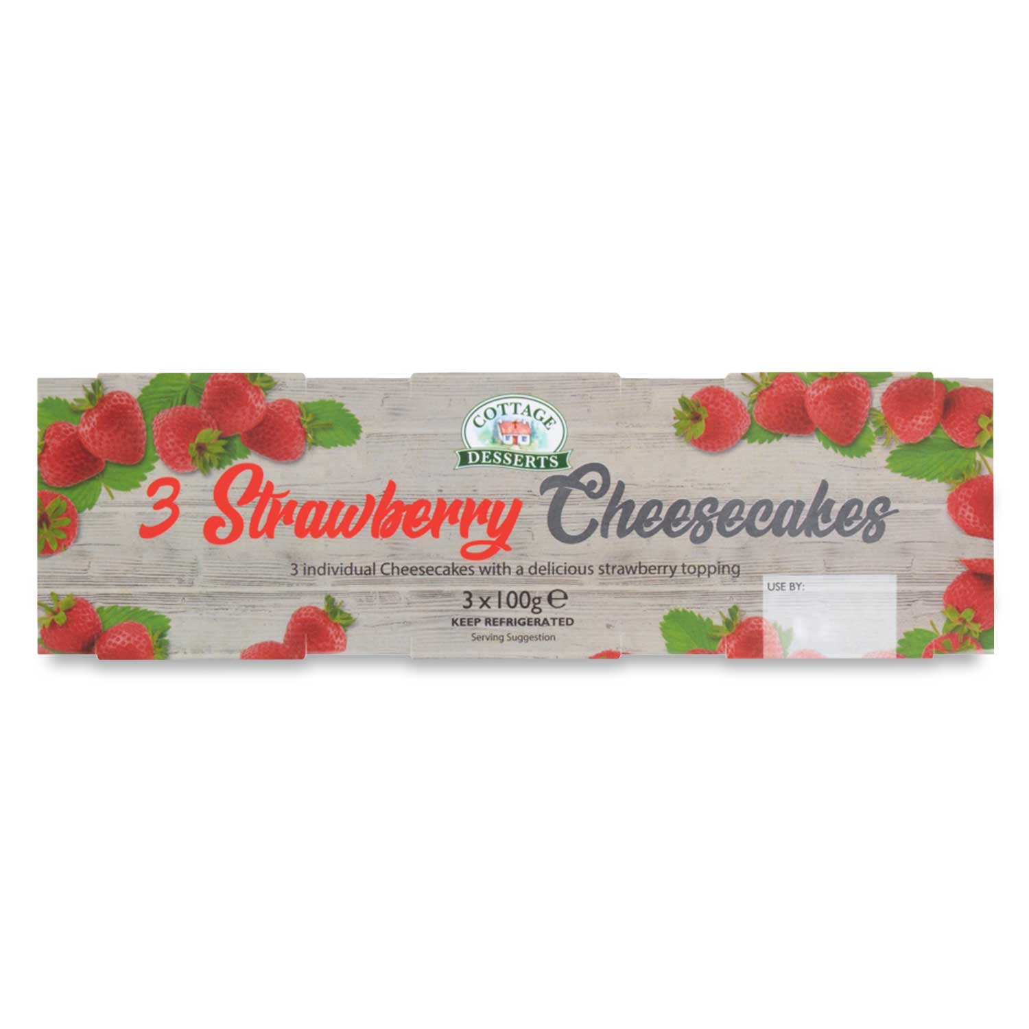 Cottage Desserts Strawberry Cheesecakes (300g) 3 X 100g