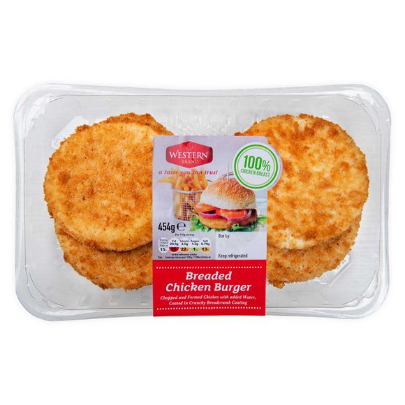 Western Brand Breaded Chicken Burger 450g