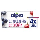 Alpro Blueberry & Cherry Soya Plant Based Yoghurt Alternative 4x125g