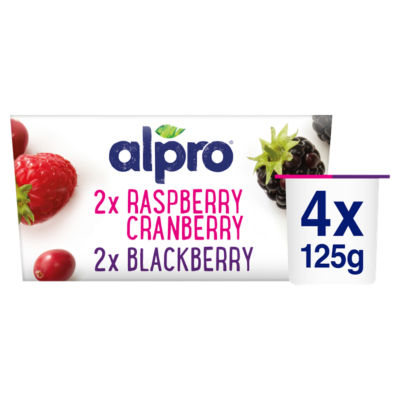 Alpro Raspberry Cranberry & Blackberry Yoghurt Alternative 4x125g