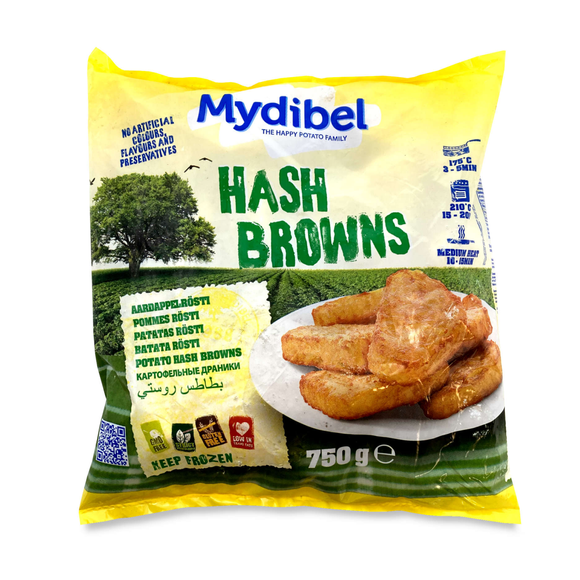 Champion Mydibel Hash Browns Triangle Prefried & Frozen 750g