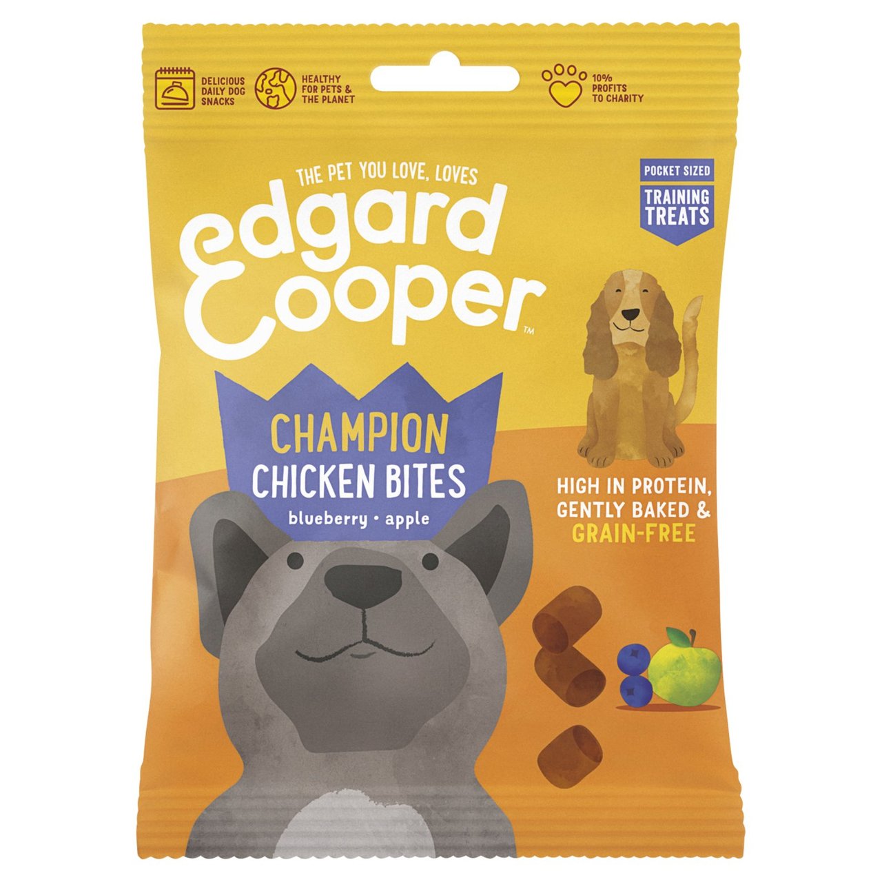 Edgard & Cooper Grain Free Bites with Chicken, Blueberry & Apple Dog Treat