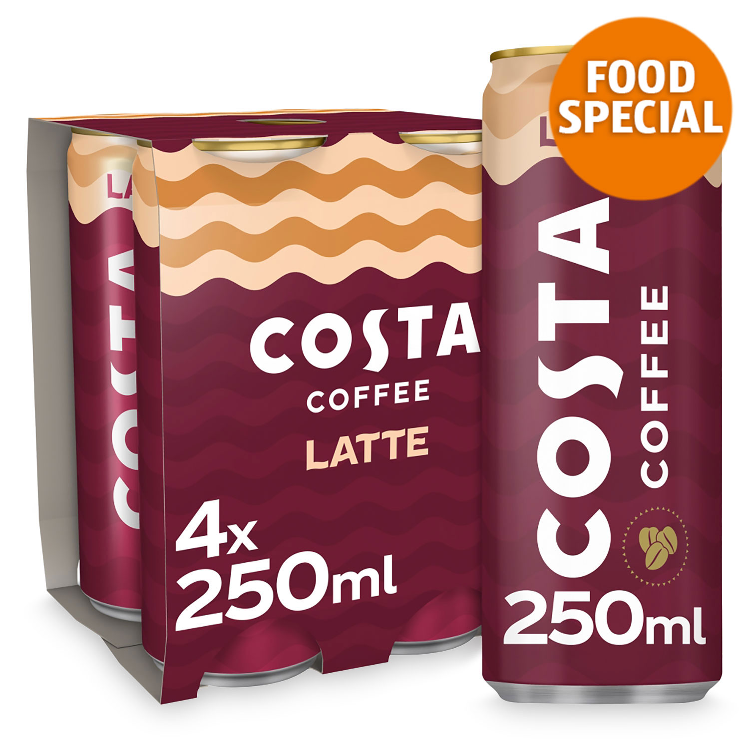 Costa Coffee Latte 4x250ml