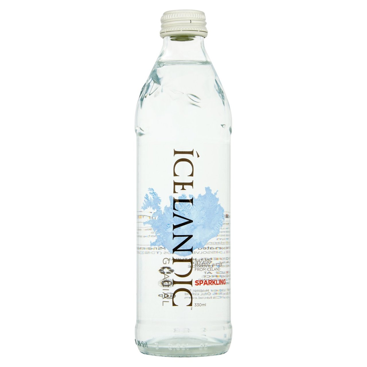 Icelandic Glacial Sparkling Mineral Water Glass Bottle