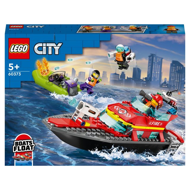 LEGO City Fire Rescue Boat Toy Building Set 60373 (Age 5 Years +)