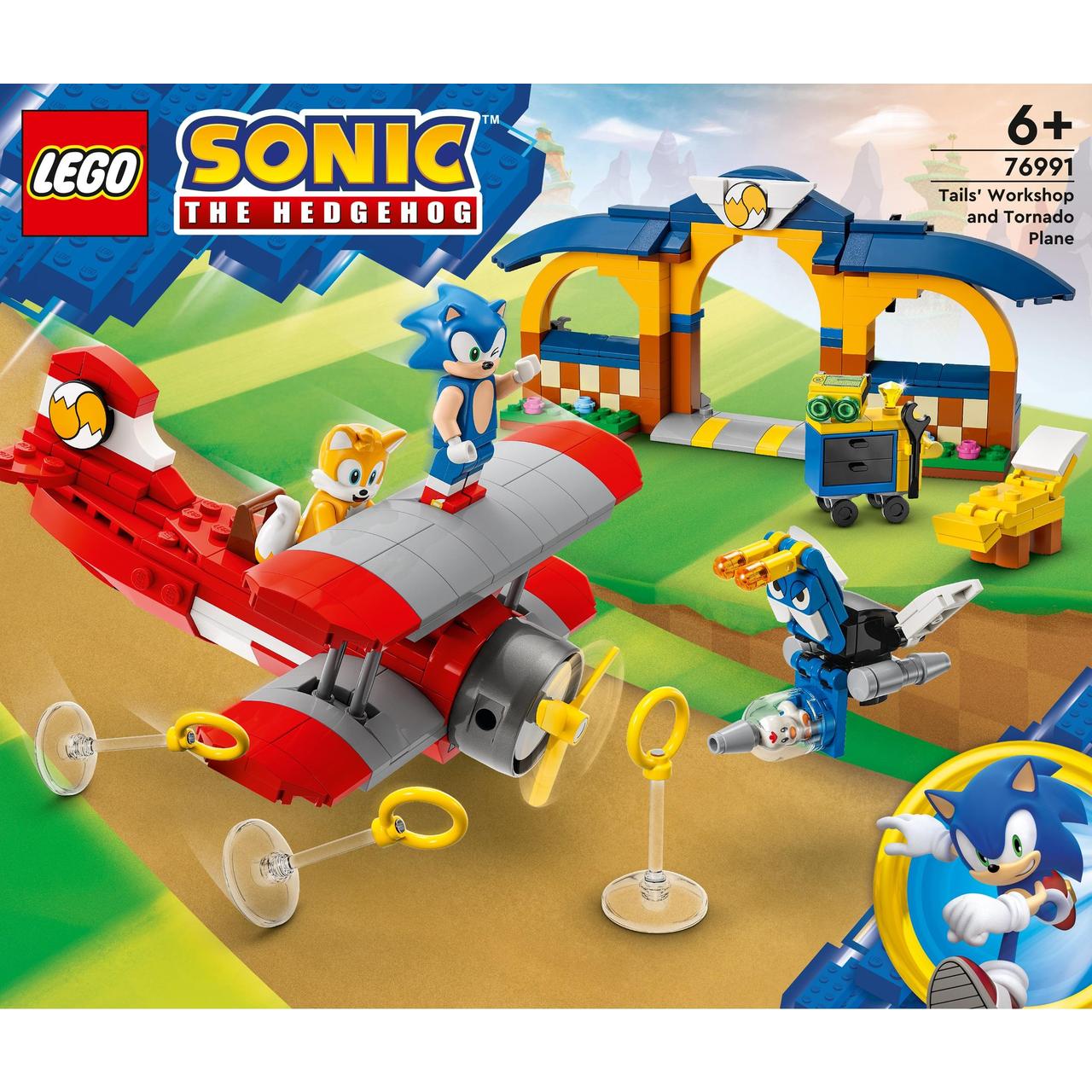 LEGO Sonic the Hedgehog 76991 Tails' Workshop and Tornado Plane, 6+