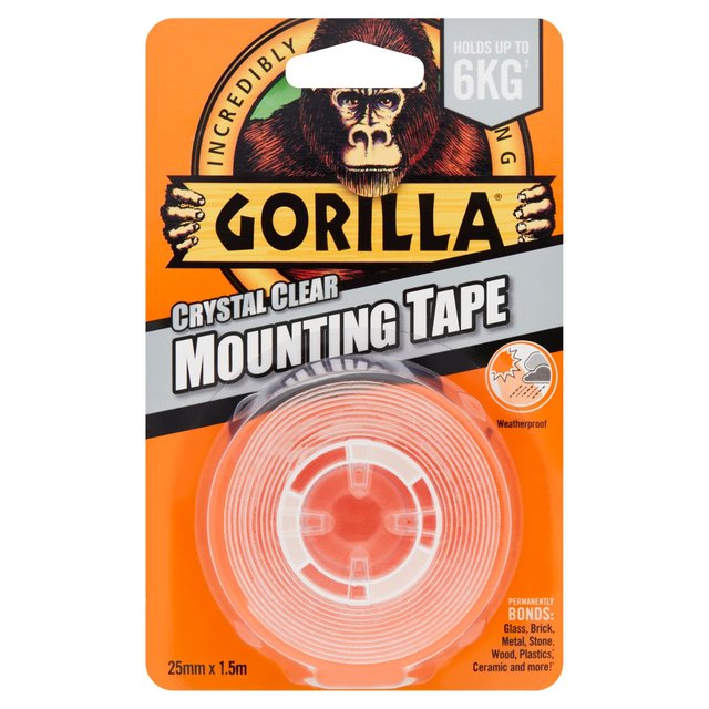 Gorilla Crystal Clear Mounting Tape 1.5M