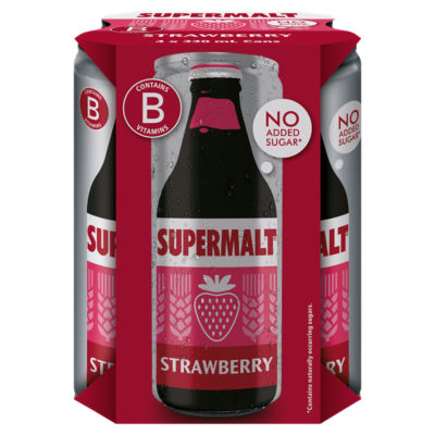 Supermalt Strawberry No Added Sugar 4 x 330ml