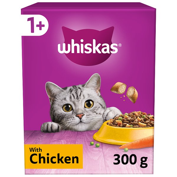 Whiskas 1+ Chicken Adult Dry Cat Food 300g