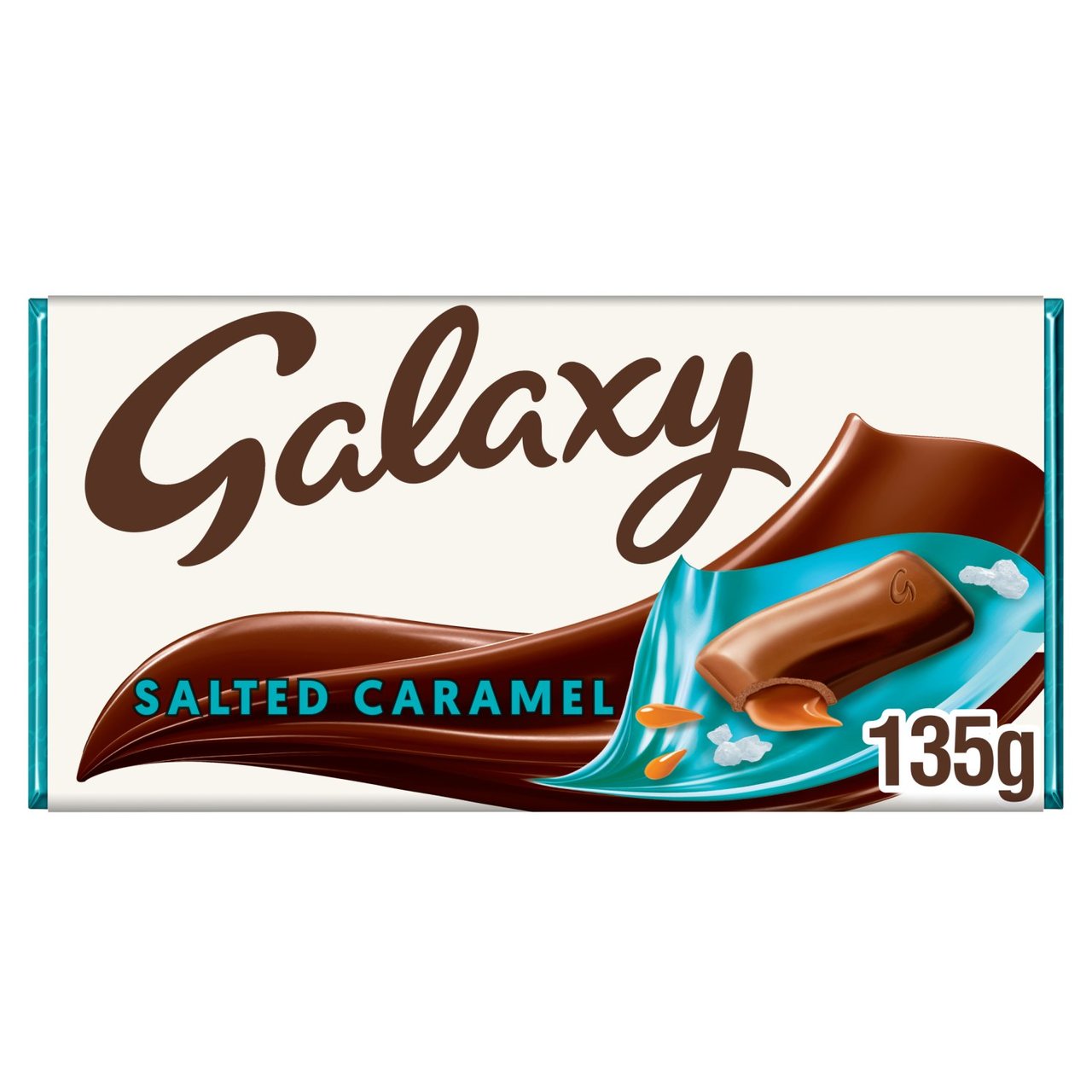 Galaxy Salted Caramel & Milk Chocolate Block Bar Vegetarian 135g