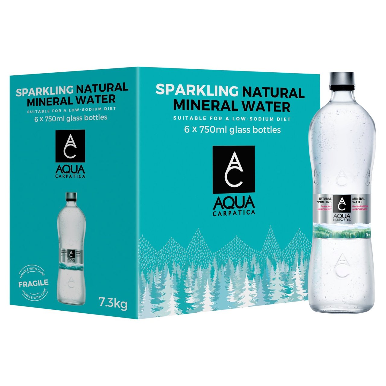 AQUA Carpatica Glass Naturally Sparkling Mineral Water Nitrates Free