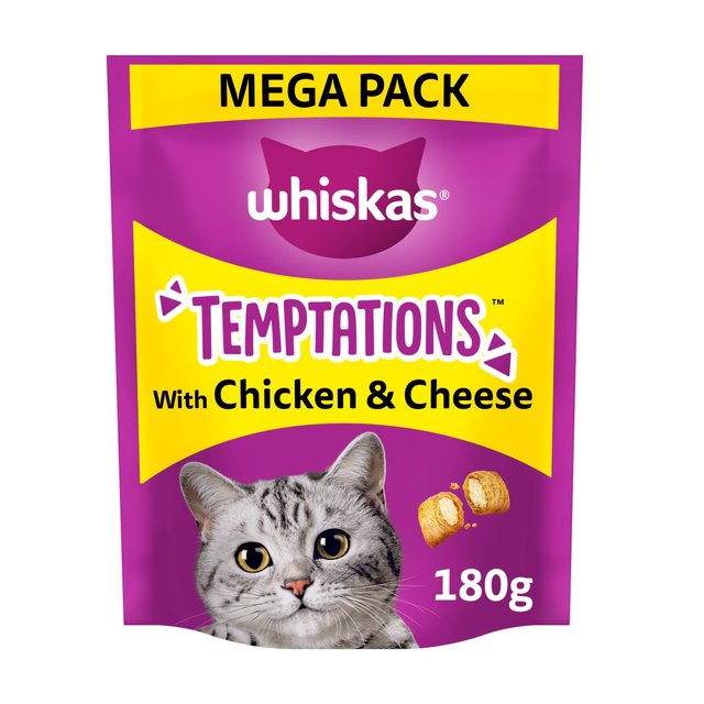 Whiskas Temptations Cat Treats With Chicken & Cheese  180g