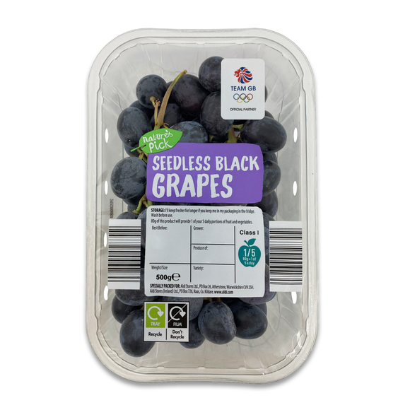 Nature's Pick Black Seedless Grapes 500g