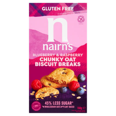 Nairn's Gluten Free Biscuit Breaks Chunky Oats, Blueberry & Raspberry