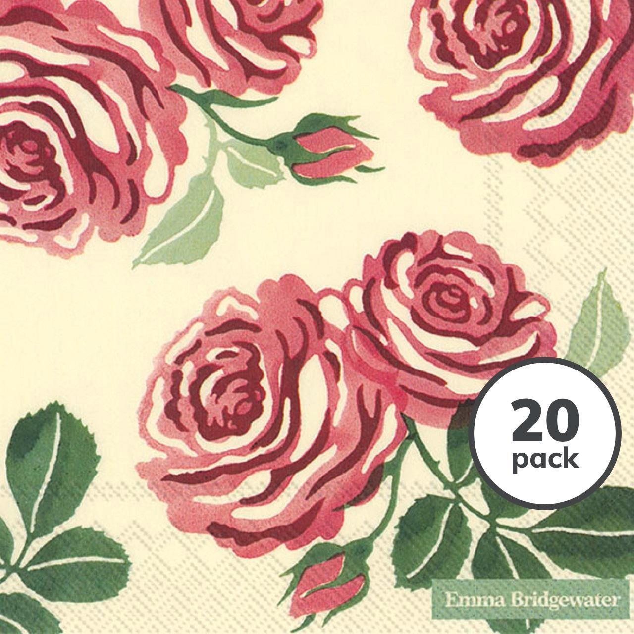 Emma Bridgewater Pink Roses Paper Napkins 20 per pack