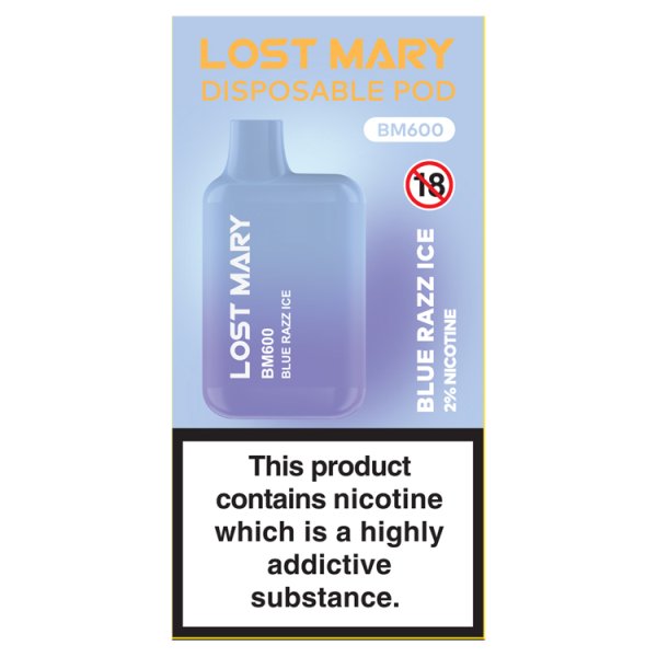 Lost Mary Disposable Pod BM600 Blue Razz Ice