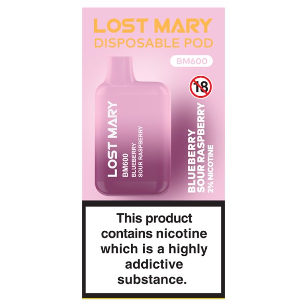 Elf Lost Mary Bm600 Blueberry Sour Raspberry 20mg 