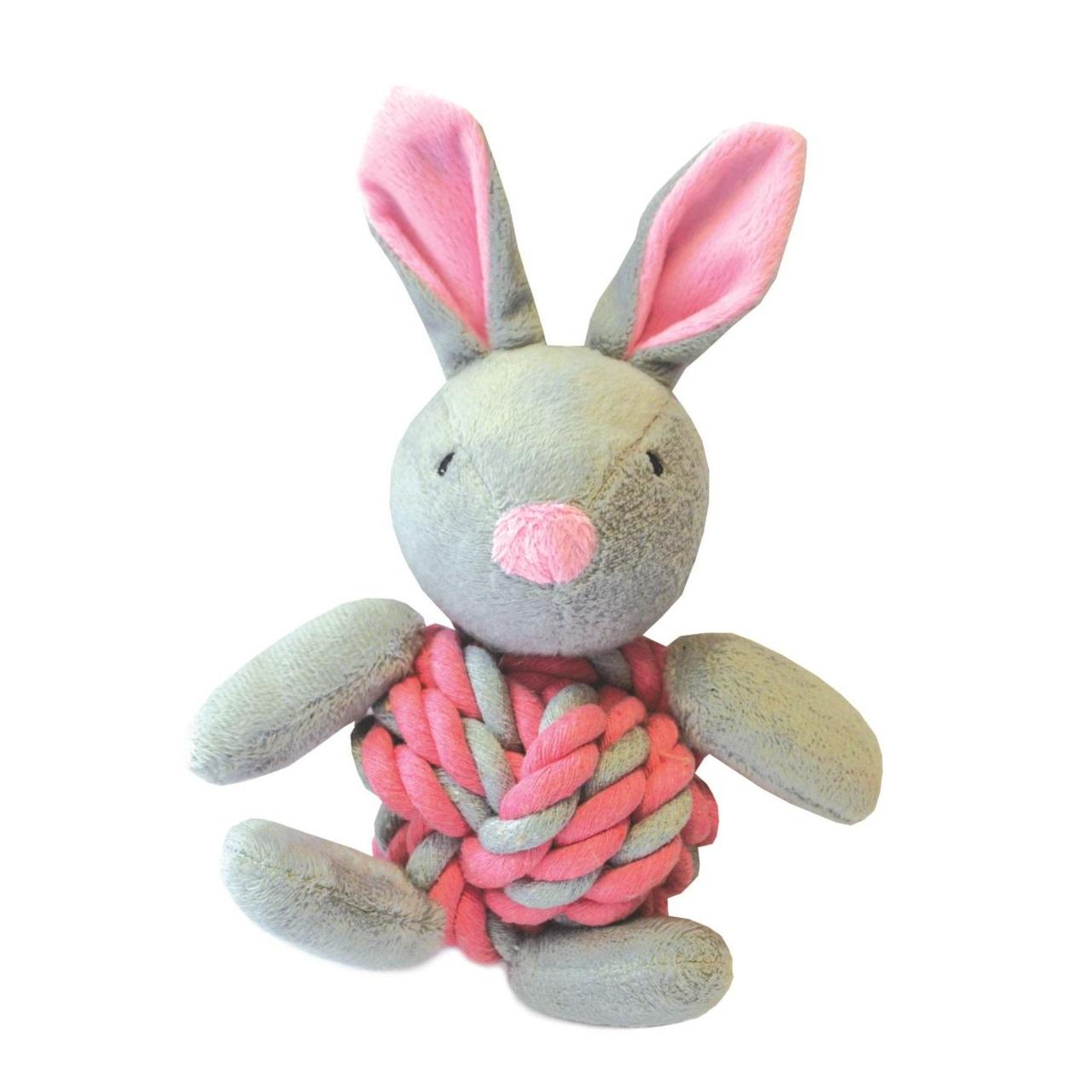 Little Rascals Knottie Bunny Pink Puppy Toy