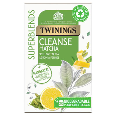 Twinings Superblends Cleanse Matcha 20 Plant-Based Tea Bags 40g