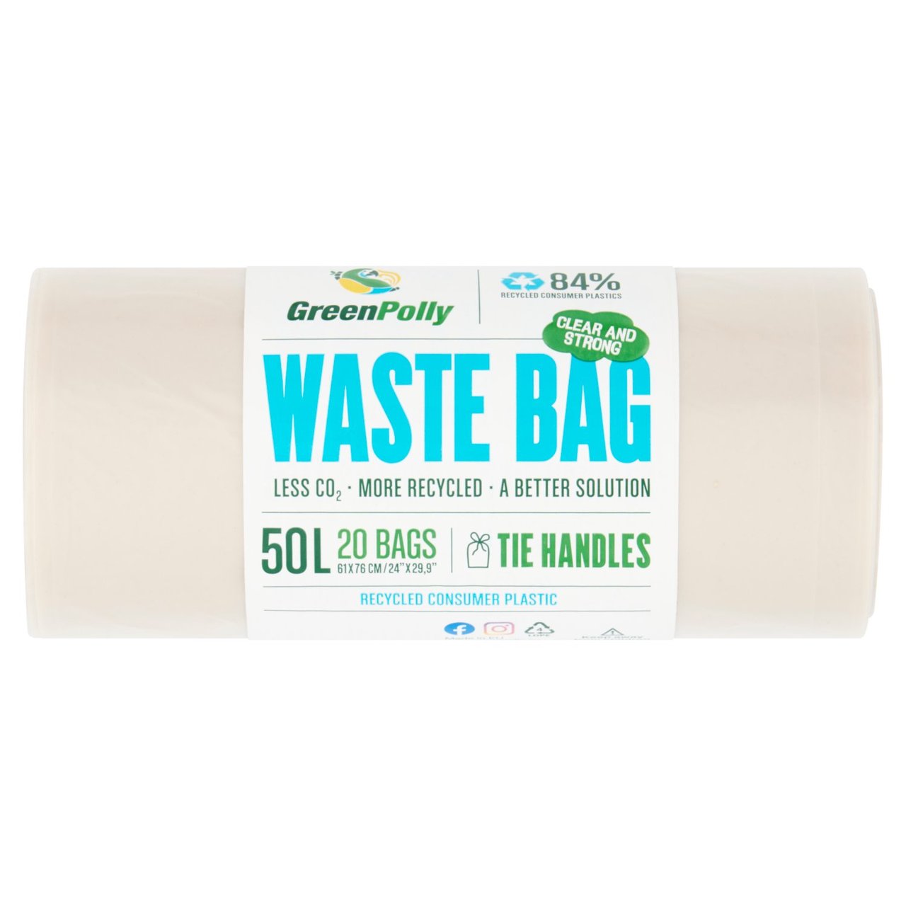 GreenPolly 50L Recycled Bin Bags