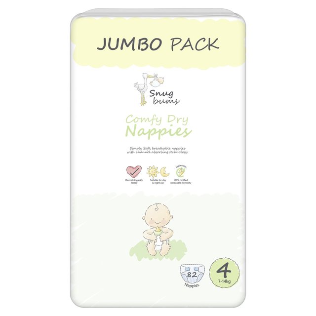 Snugbums Nappies Size 4  82 per pack