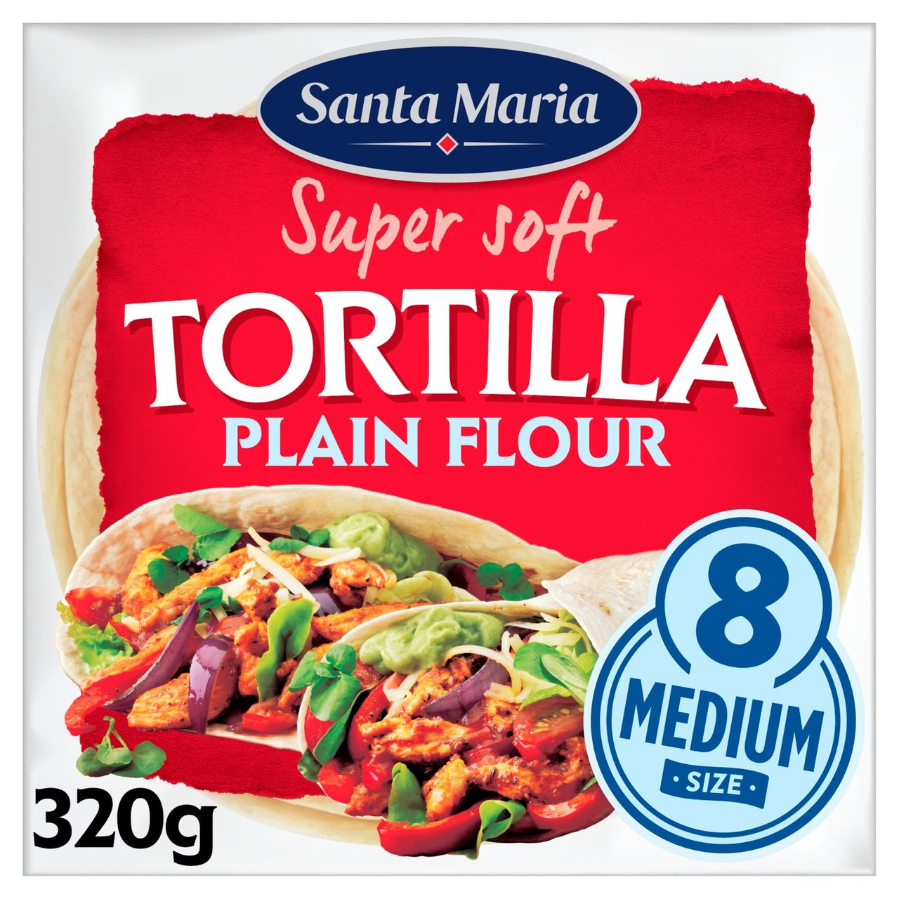 Santa Maria 8 Plain Flour Soft Tortillla 320g