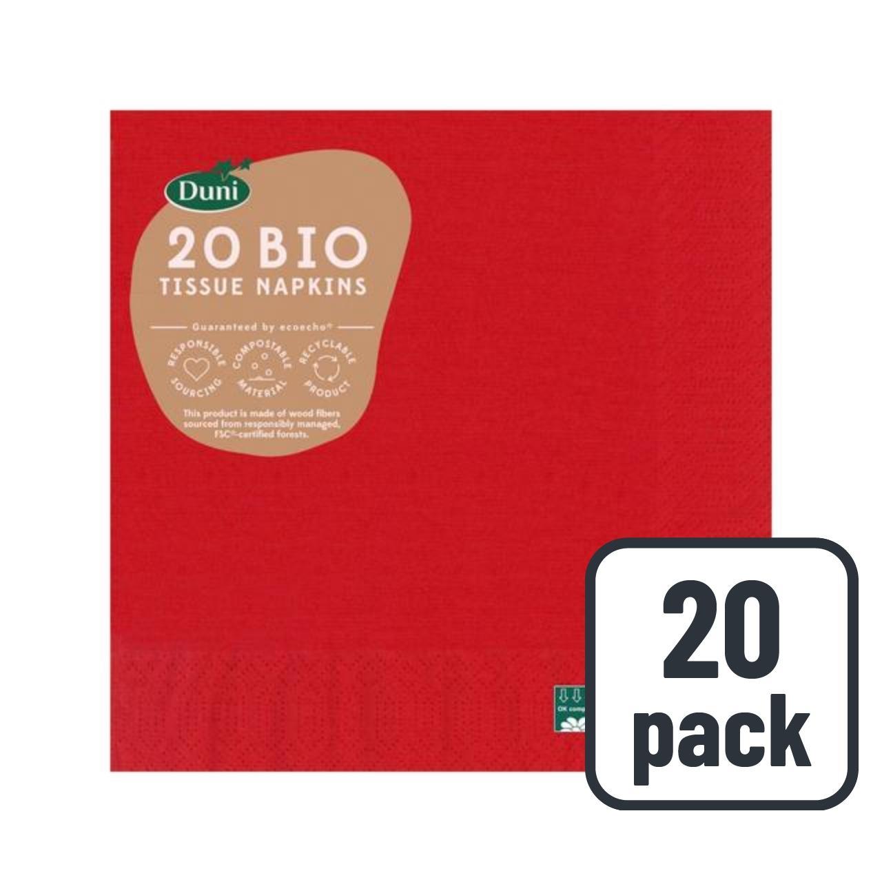 Red Compostable 3 Ply Paper Napkins