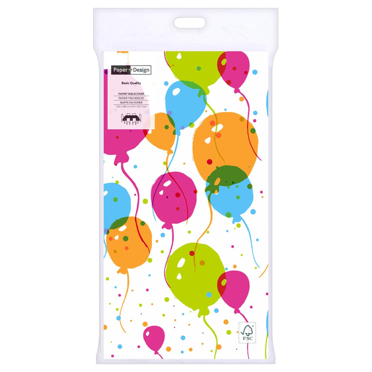 Balloons Paper Table Cover 180x120cm 