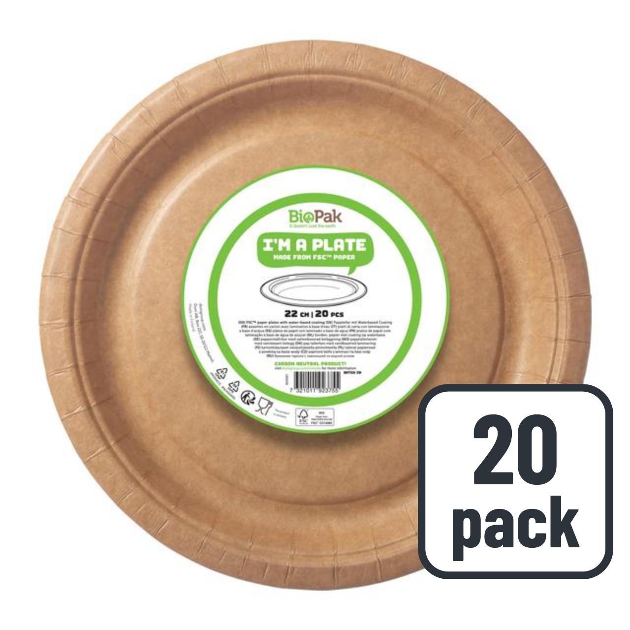 Brown Recyclable Paper Party Plates