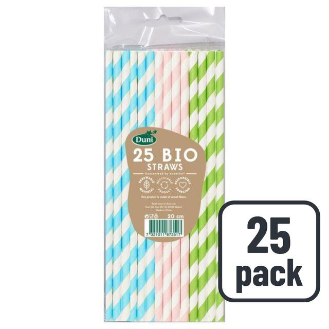 Duni Bio Pastel Recyclable Paper Straws 25 per pack