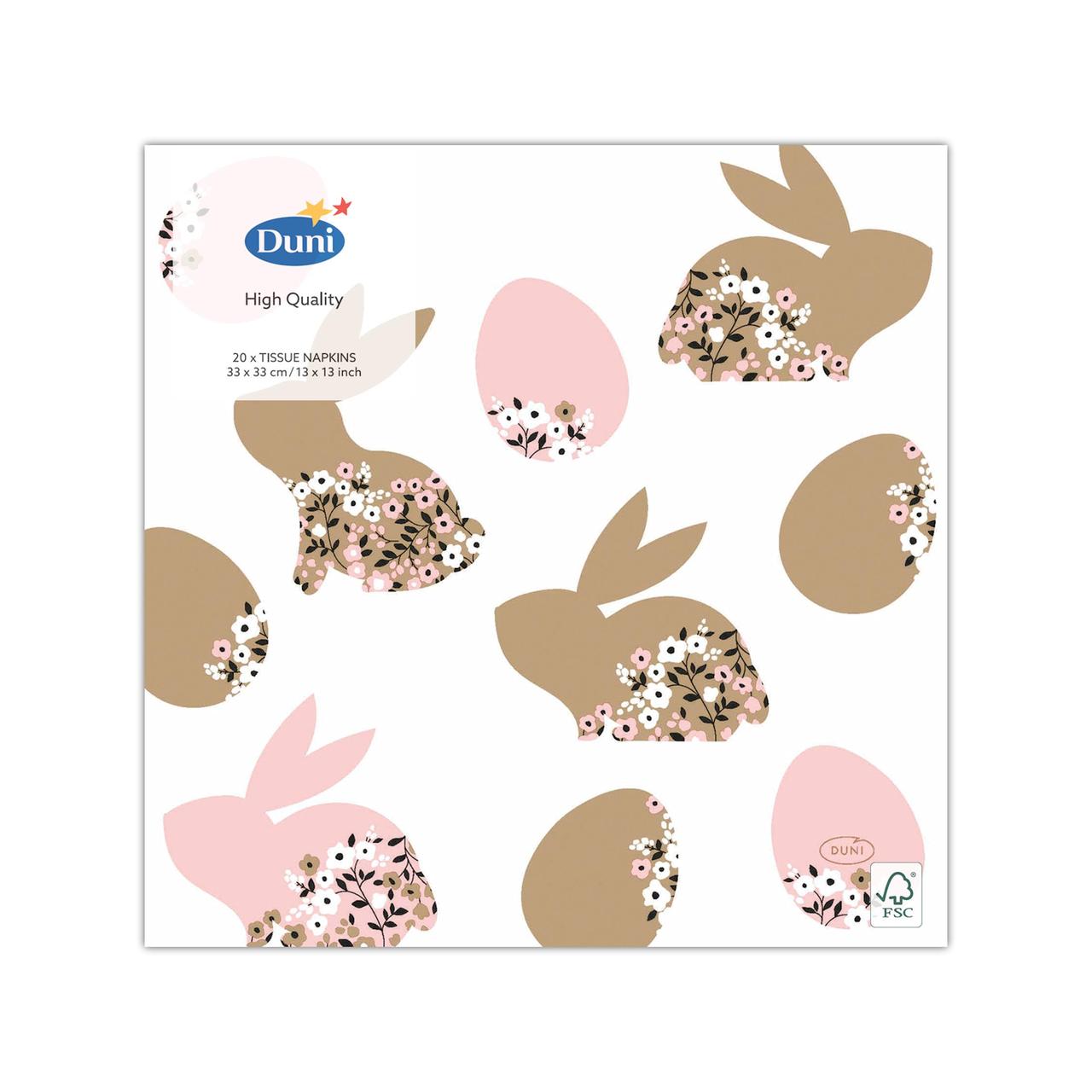 Blooming Bunny Easter 3 Ply Paper Napkins