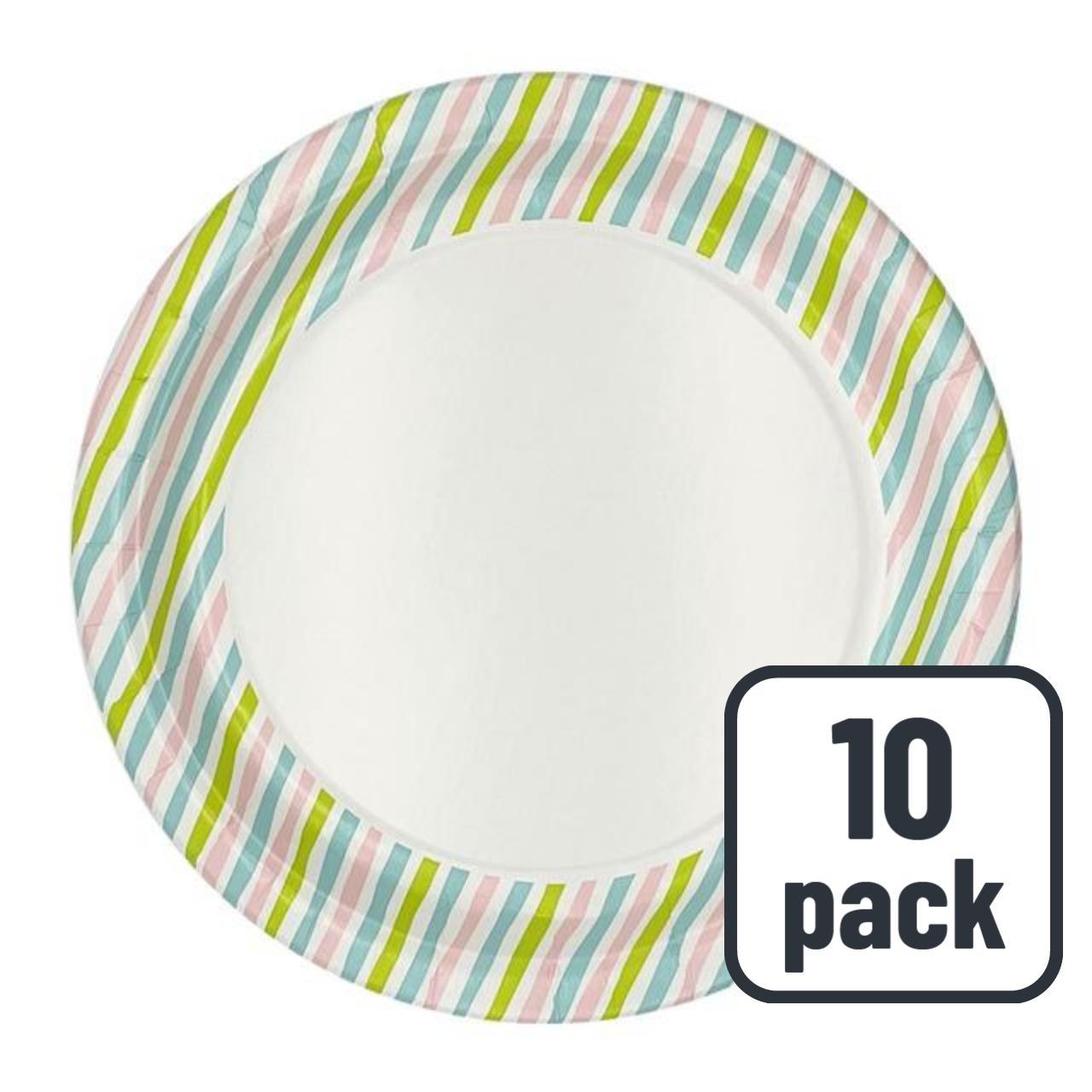 Stripes Recyclable Paper Party Plates