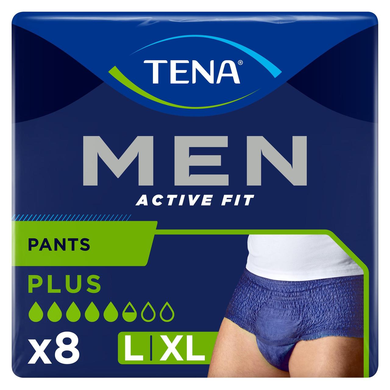 TENA Men Active Fit Incontinence Pants Plus L 8 per pack - HelloSupermarket
