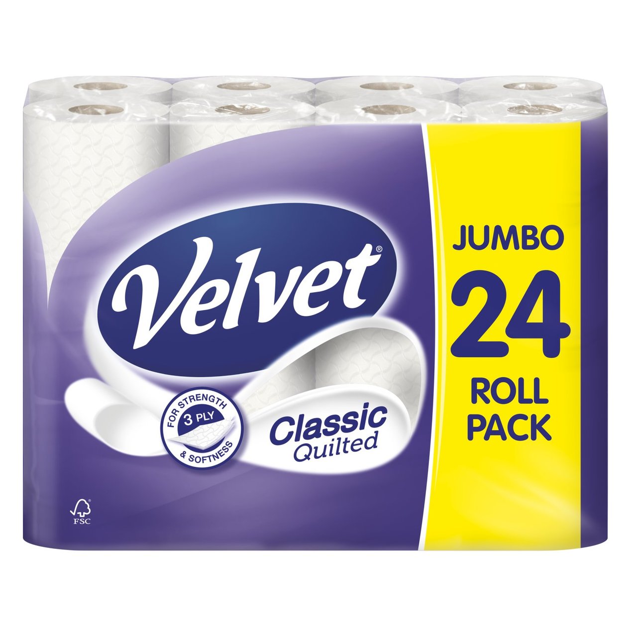 Velvet Classic Quilted Toilet Rolls