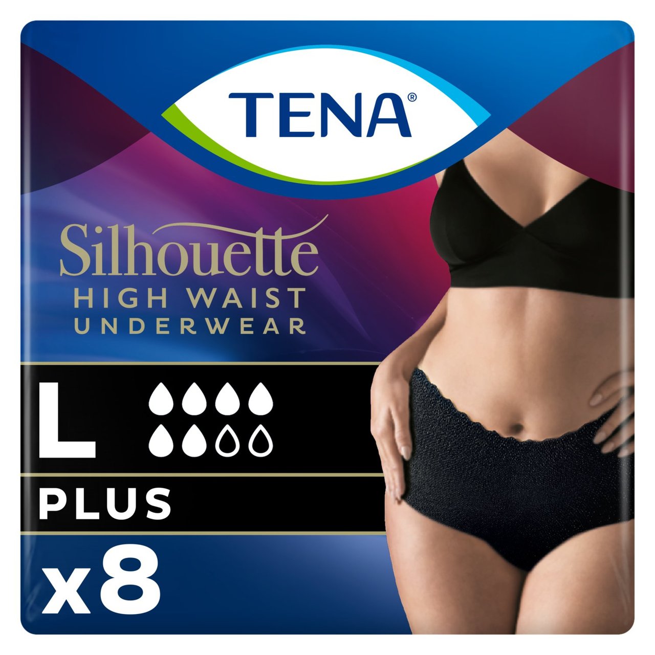 Tena Silhouette Incontinence Pants Black L 8 per pack