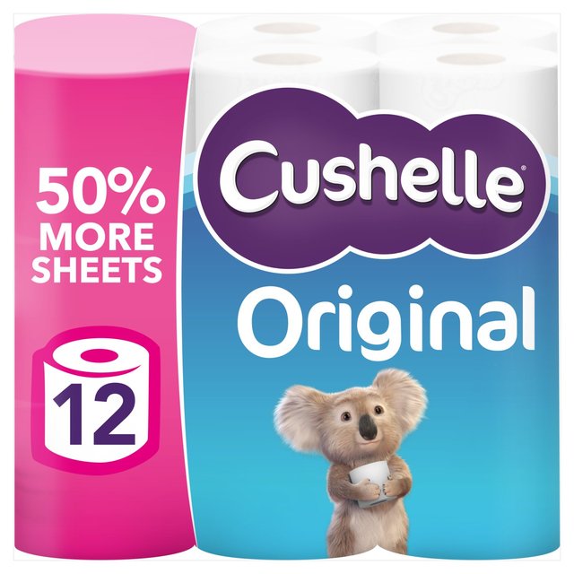 Cushelle Original Mega Toilet Rolls 50% More Sheets x12