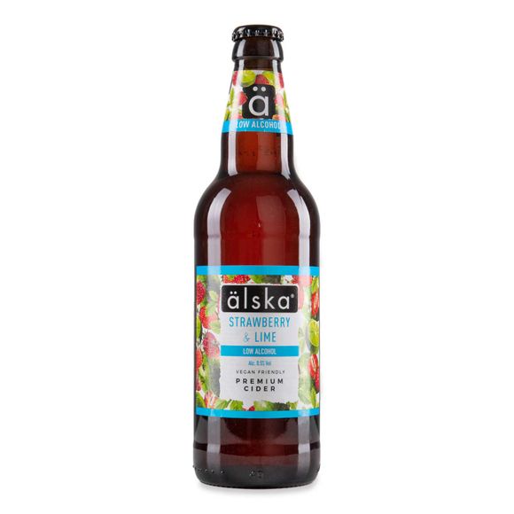 Alska Fruit Cider 0.5% - Strawberry & Lime 500ml