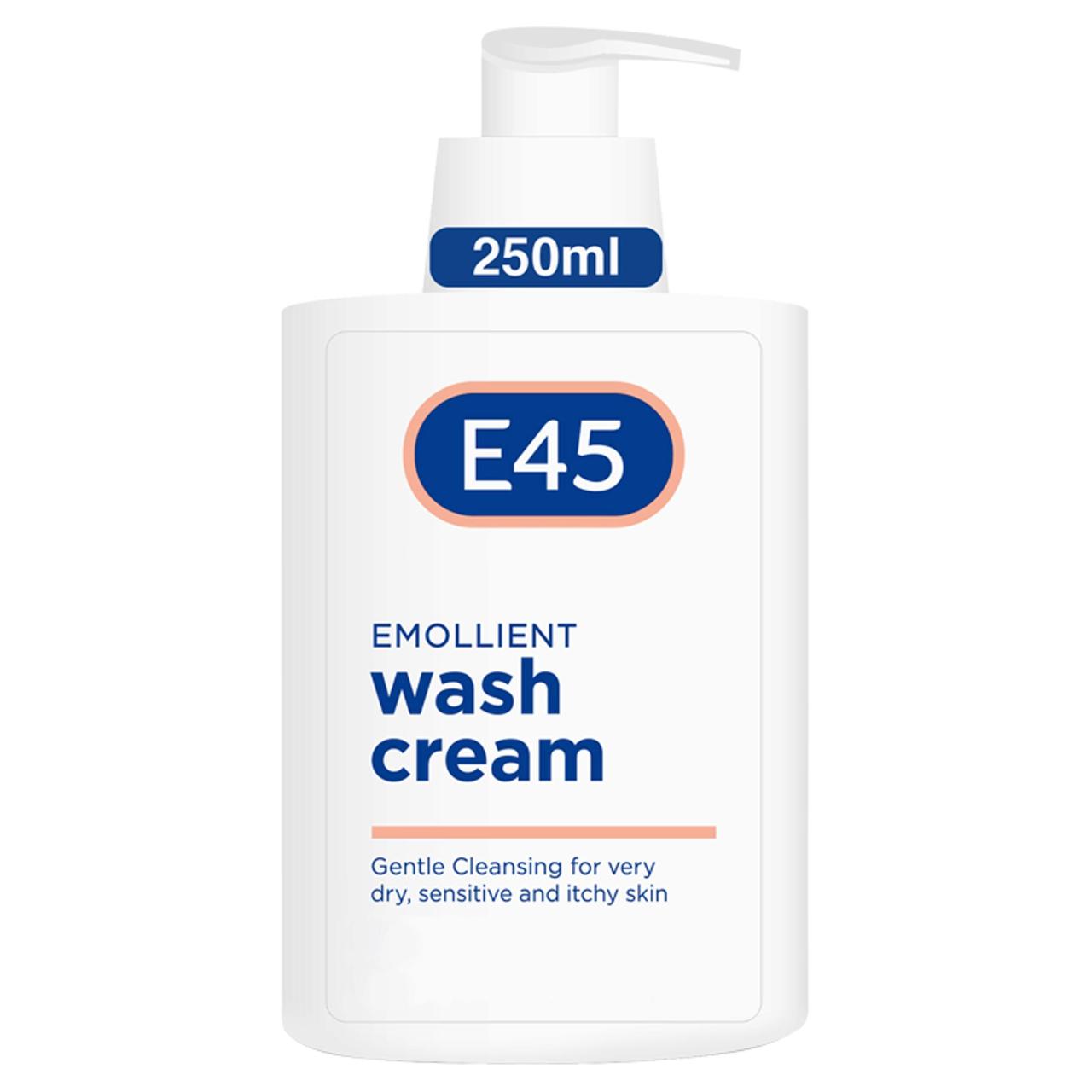 E45 Emollient Wash Cream, gentle cleansing for very dry skin Pump