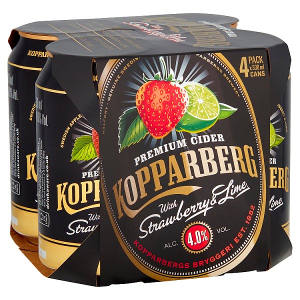 Kopparberg With Strawberry & Lime Cider Cans  4 x 330ml