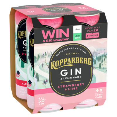 Kopparberg Gin & Lemonade Strawberry & Lime 4pk