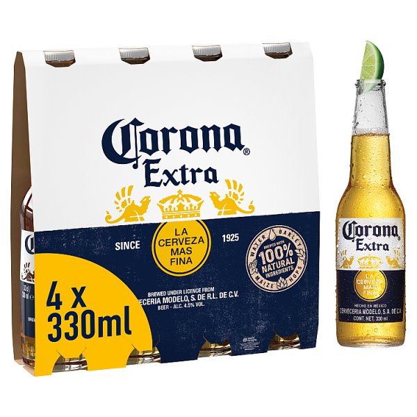 Corona Extra Premium Lager Beer bottles 4 x 330ml