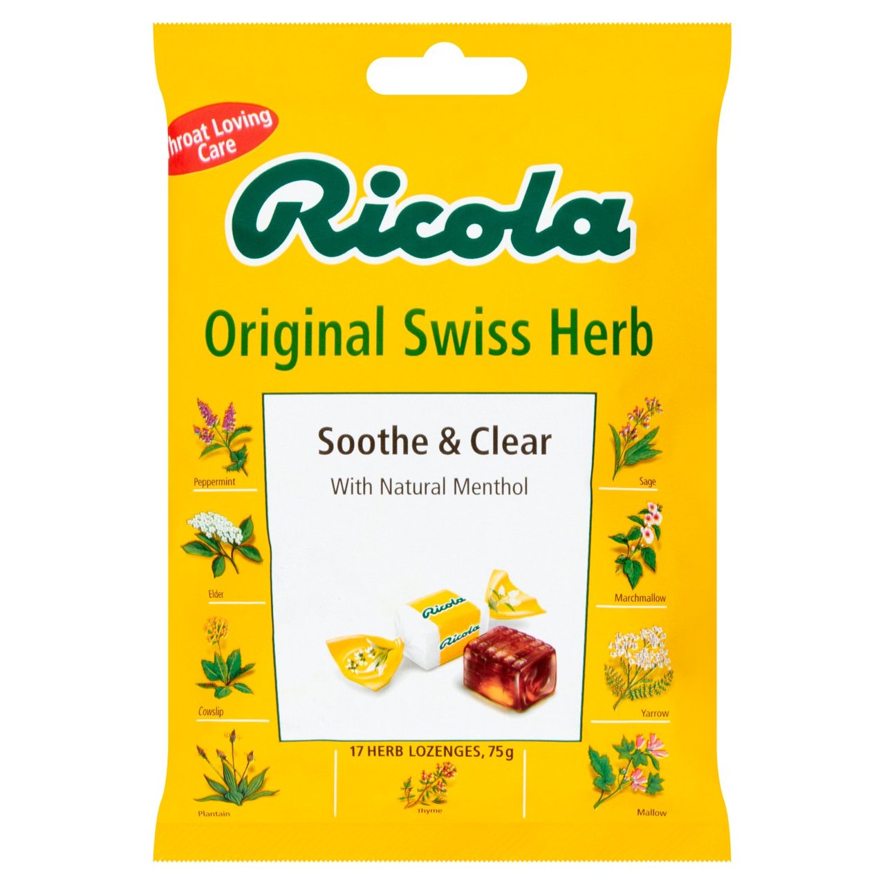 Ricola Soothe & Clear Original Swiss Herb Menthol Lozenges