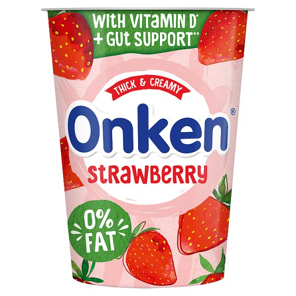 Onken 0% Fat Strawberry Yogurt 450G