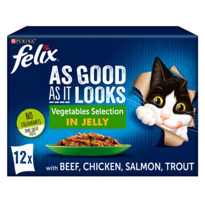 Felix As Good As It Looks Vegetable In Jelly Wet Cat Food 12 x 100g