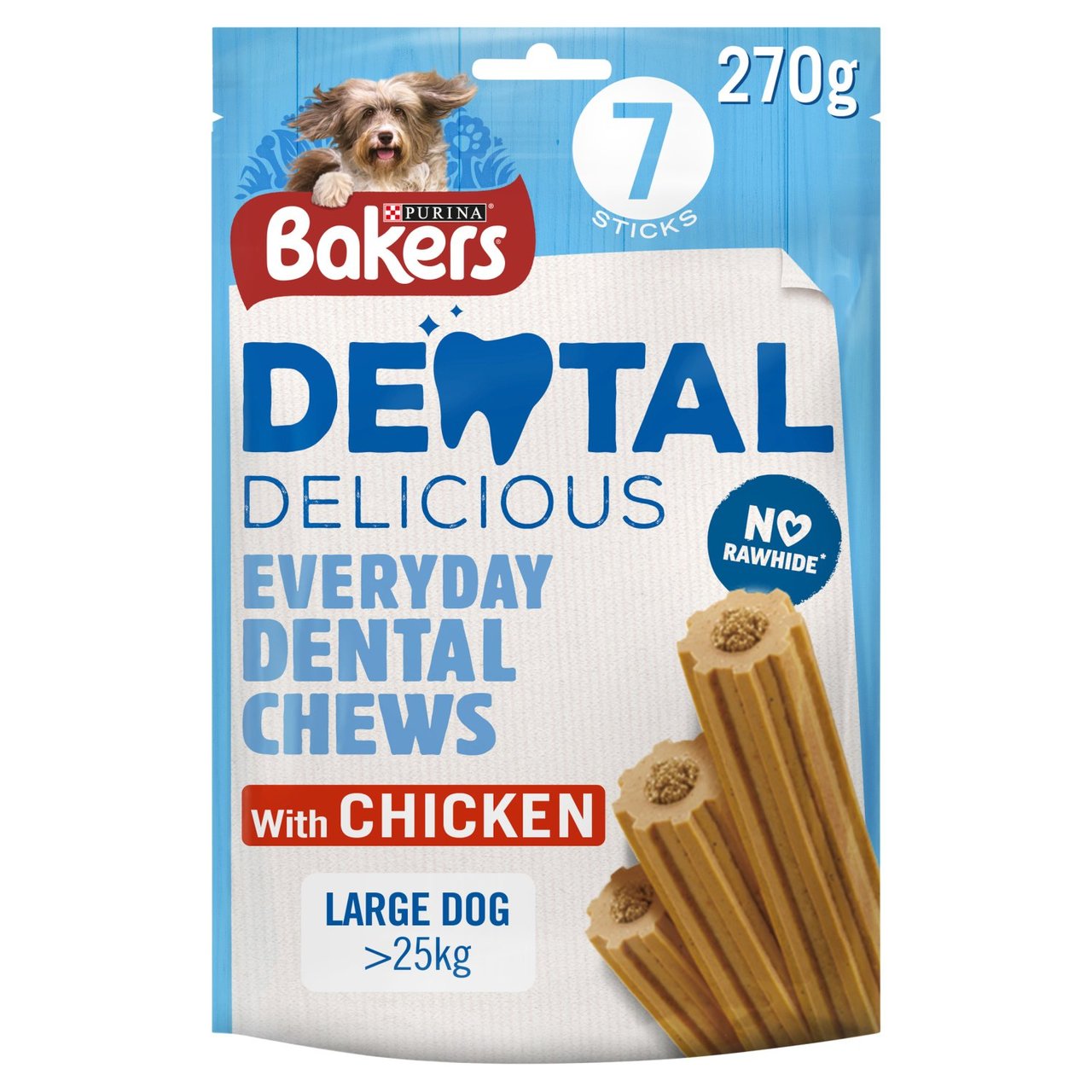 Bakers Dental Delicious Large Dog Chews Chicken 270g