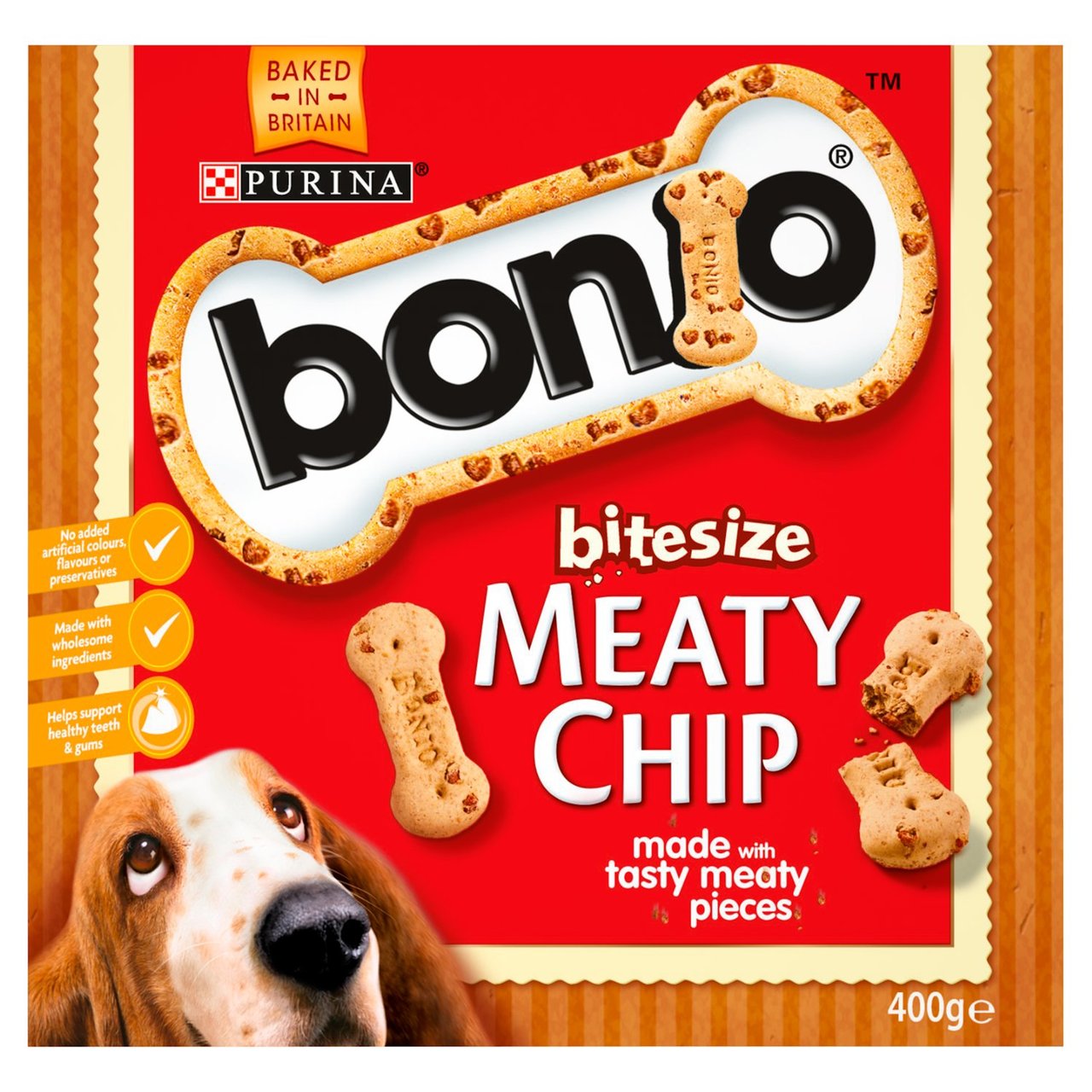 Bonio Meaty Chip Bitesize Dog Biscuits