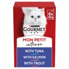 Gourmet Mon Petit Fish Variety Tuna, Salmon, Trout Wet Cat Food 6x50g