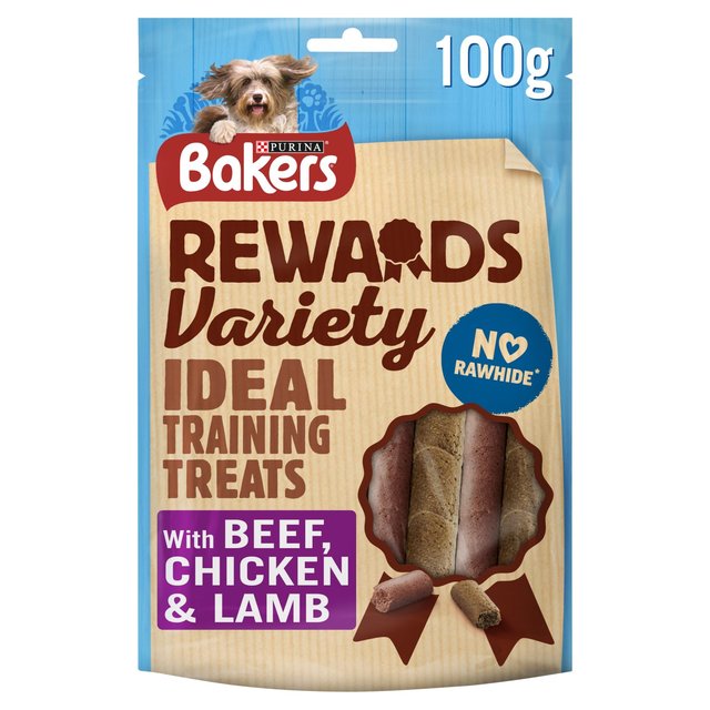 Bakers Rewards Chicken, Beef And Lamb Dog Treats 100g