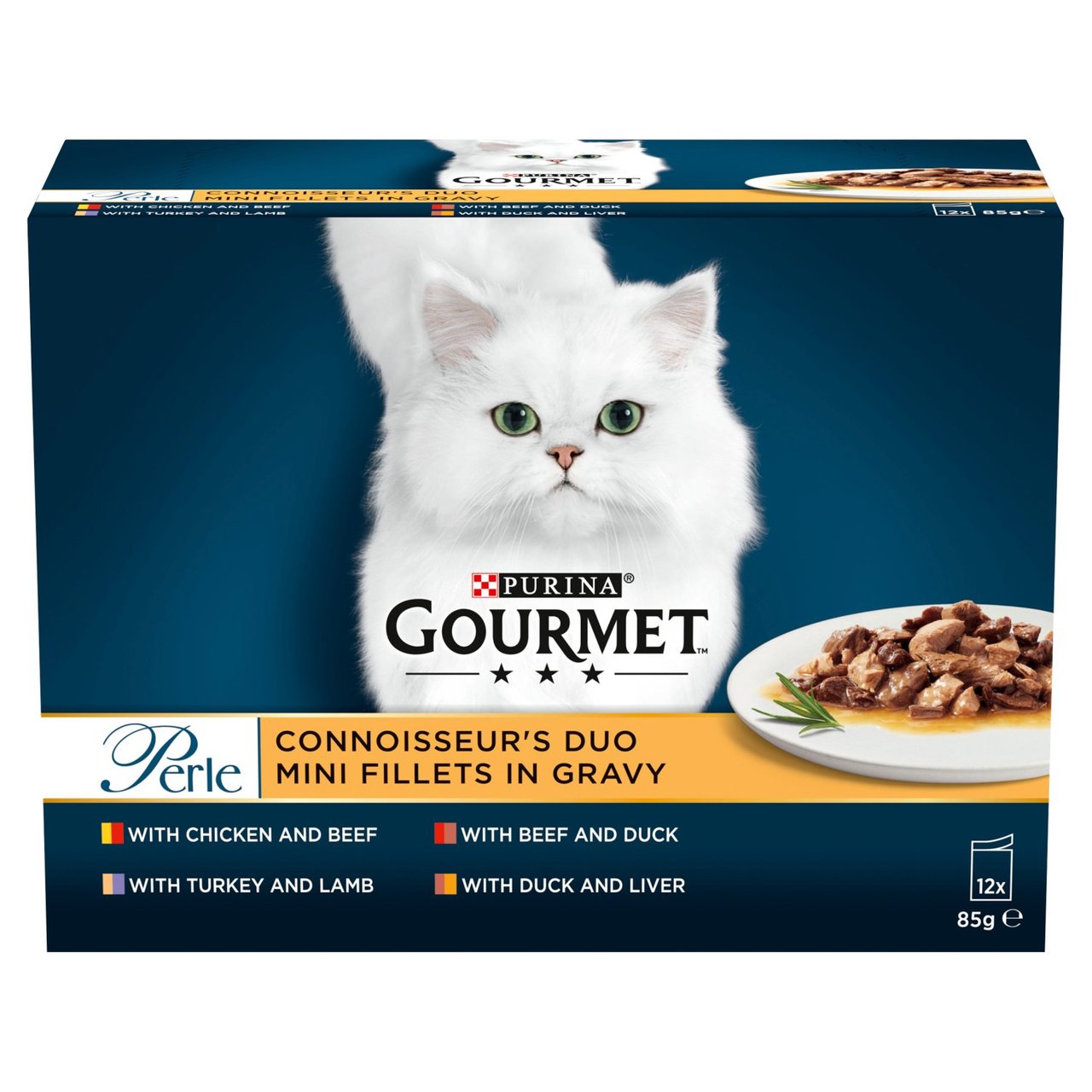 Gourmet Perle Connoisseurs Duo Cat Food 12X85g